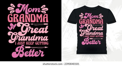 Funny Grandma Vintage Mother's Day T-shirt Design