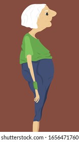 Funny granny sweatpants and old t-shirt