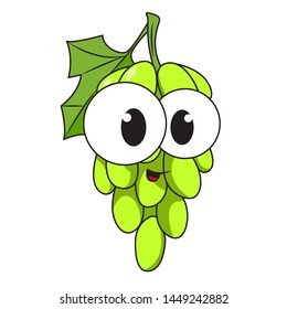 Funny Grapes Cartoon Style Concept Fruits Stock Vector (Royalty Free ...