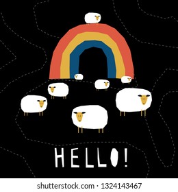 Funny graphic card template. Abstract creative modern illustration for design poster, card, invitation, bag print, shop advertising etc. 