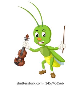 Funny Grasshopper Cartoon For Your Design