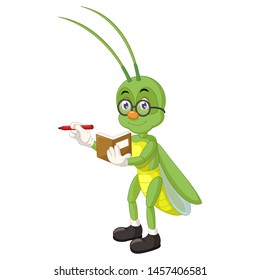 Funny Grasshopper Cartoon For Your Design