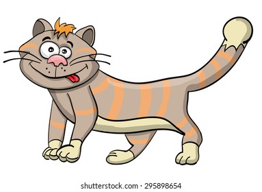 funny gray cat cartoon