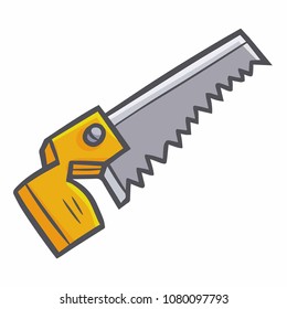 Funny and great saw in cartoon style - vector.