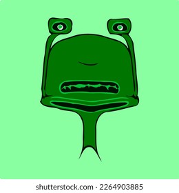 Extraterrestre verde gracioso con ojos separados
