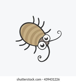 funny green beetle. Flat icons for your design