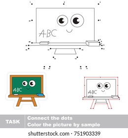 Funny Green Board. Dot to dot educational game for kids.