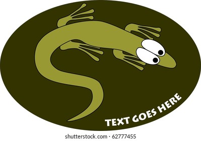 Funny Green Cartoon Gecko lizard