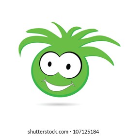 funny green head with big eye illustration
