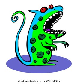 Funny green monster