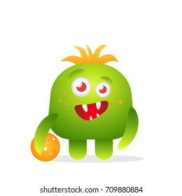 funny green monster isolated