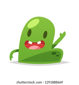 Funny green monster vector isolated