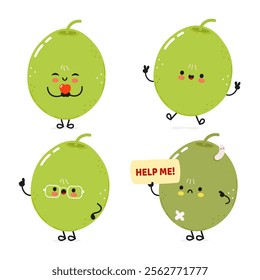 Funny Green olive characters bundle set. Vector hand drawn doodle style cartoon character illustration icon design. Cute Green olive mascot character collection