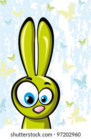 Funny green rabbit