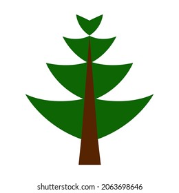 Funny green tree for cartoon