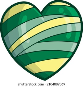 Funny green yellow artsy heart symbol
