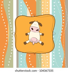 funny greeting card with cow
