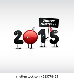 Funny greeting card - Happy New Year 2015 - Vector EPS 10