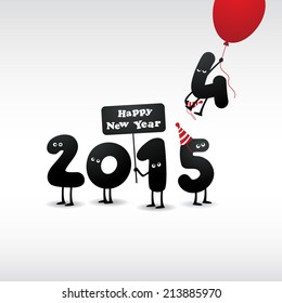 Funny greeting card - Happy New Year 2015 - Vector EPS 10