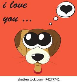 Funny greeting card for Valentine's Day, vector