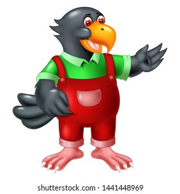Funny Grey Bird Cartoon for your design