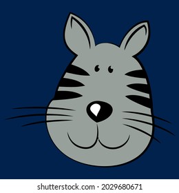 funny grey cat head wo jersey design vector illustration for use in design and print wall art poster canvas