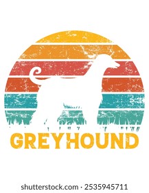 Funny Greyhound Vintage Retro Sunset Silhouette Gifts Dog Lover Dog Owner Essential T-Shirt