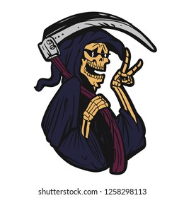 Funny grim  reaper wearing sunglasses