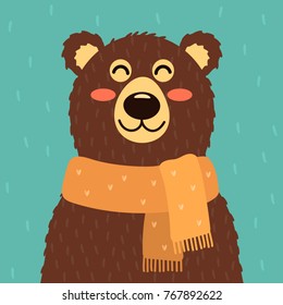 funny grizzly bear. vector illustration isolated