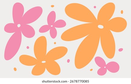 Conjunto de Vector de flores de margarita divertido