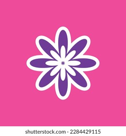 funny groovy playful flower in Y2K style. Hippie trendy flower card