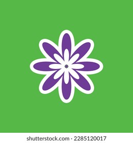 funny groovy playful flower in Y2K style. Hippie trendy flower card
