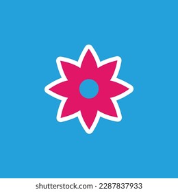funny groovy playful flower in Y2K style. Hippie trendy flower card