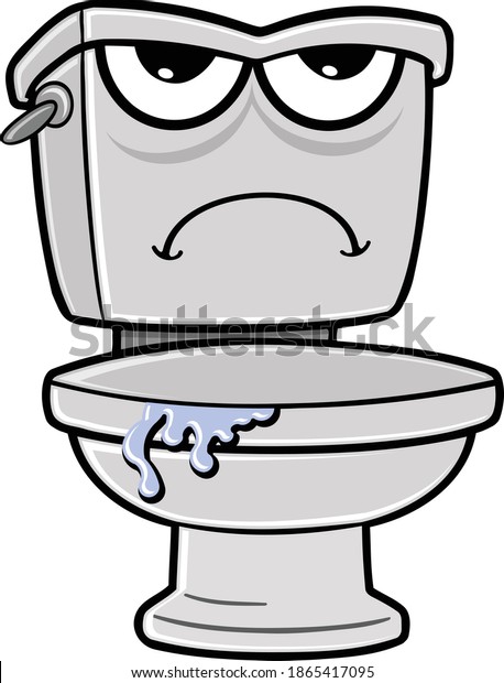 Funny Grumpy Toilet Cartoon Character Illustration Stock Vector