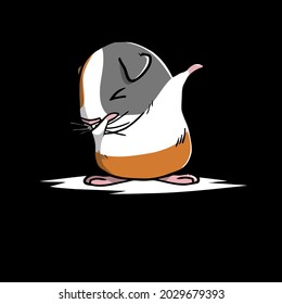 funny guinea pig dabbing pet dab dance design vector illustration for use in design and print wall art poster canvas