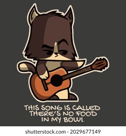 funny guitarist cat wo design vector illustration for use in design and print wall art poster canvas