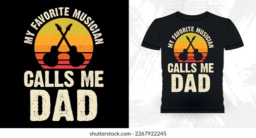 Funny Guitarist Guitar Player Musician Music Bass Retro Vintage Musician T-Shirt Design