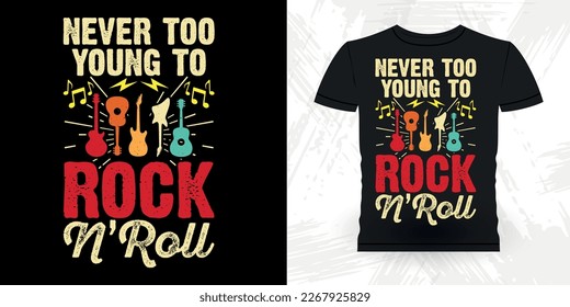 Funny Guitarist Guitar Player Musician Music Bass Retro Vintage Musician T-Shirt Design