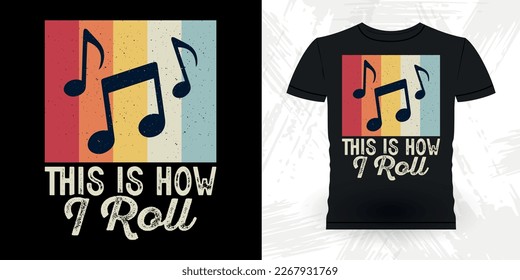 Funny Guitarist Guitar Player Musician Music Bass Retro Vintage Musician T-Shirt Design