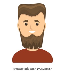 Un tipo gracioso con un ícono de barba. Caricatura de un tipo gracioso con icono de vector de barba para el diseño web aislado en fondo blanco