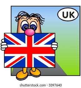 Funny Guy Carrying the Union Jack