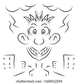 A funny guy in the city. Doodle.