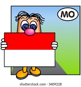 Funny Guy Showing the Flag of Monaco