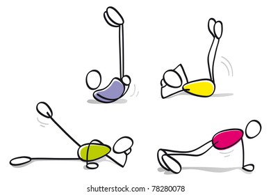 funny guys doing doing physical exercise