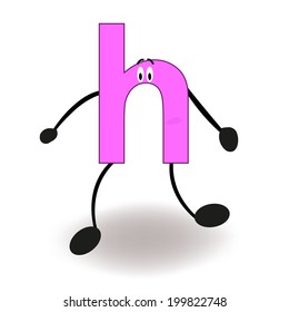 Funny h letter vector