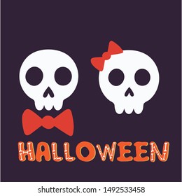 Funny Halloween art, vector Illustration