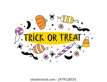 Funny halloween background, vector illustration