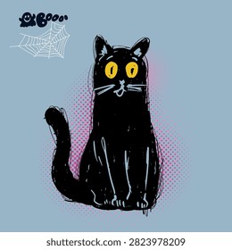 Funny Halloween Black Cat