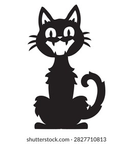 Funny Halloween black cat