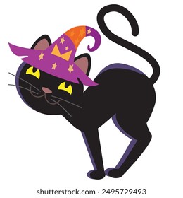 Funny Halloween black cat
vector cartoon illustration